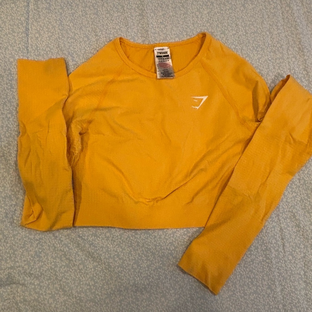 Gymshark Women's cropped Mustard Vital seamless 2.0 long sleeve